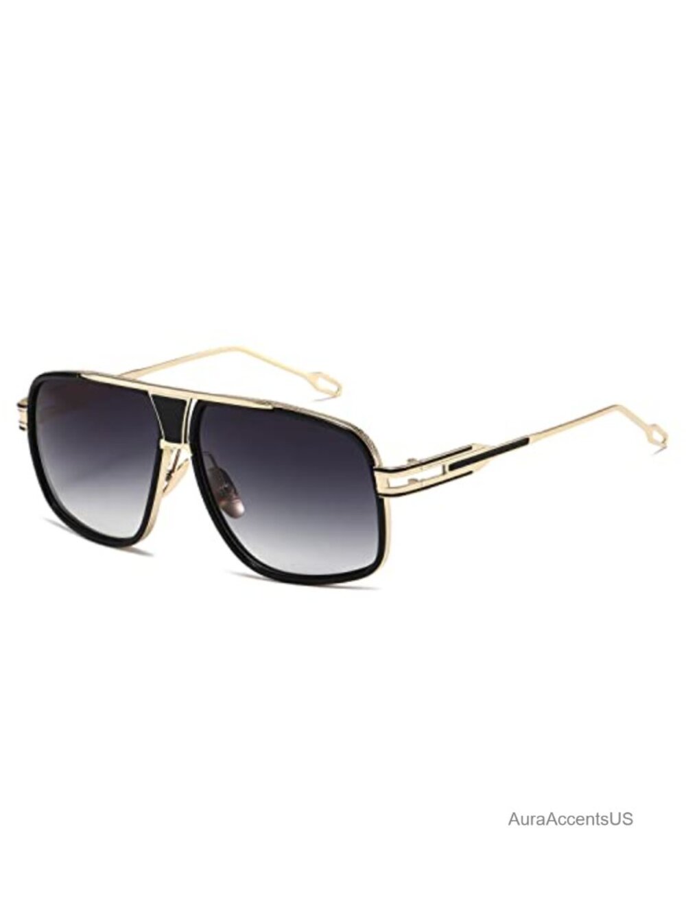 Men's Oversized Retro Shield Sunglasses Metal Full Frame UV400 Outdoor